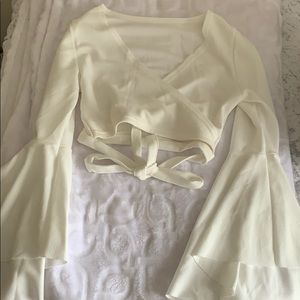 Long sleeve flared crop top